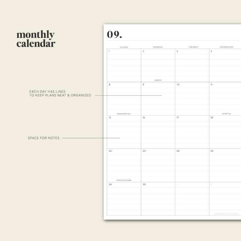 PlanEase - Stijlvolle 24-25 Jaarsplanner voor Efficiëntie