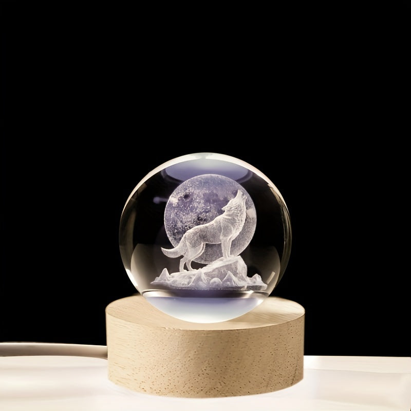 WolfLamp – 3D Wolf Sneeuwbol LED Nachtlamp