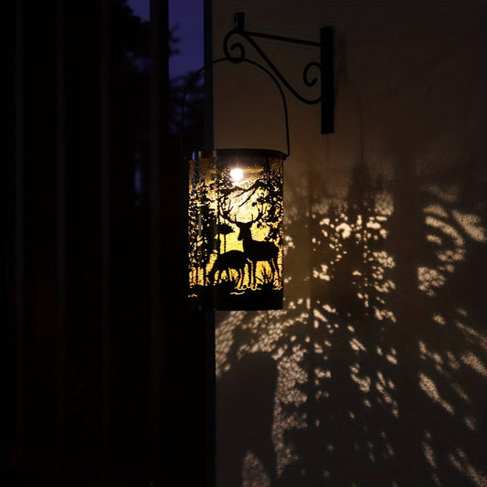 LumiGlow Lantern - Zonne-energie IJzeren Lantaarn met Natuurdesign