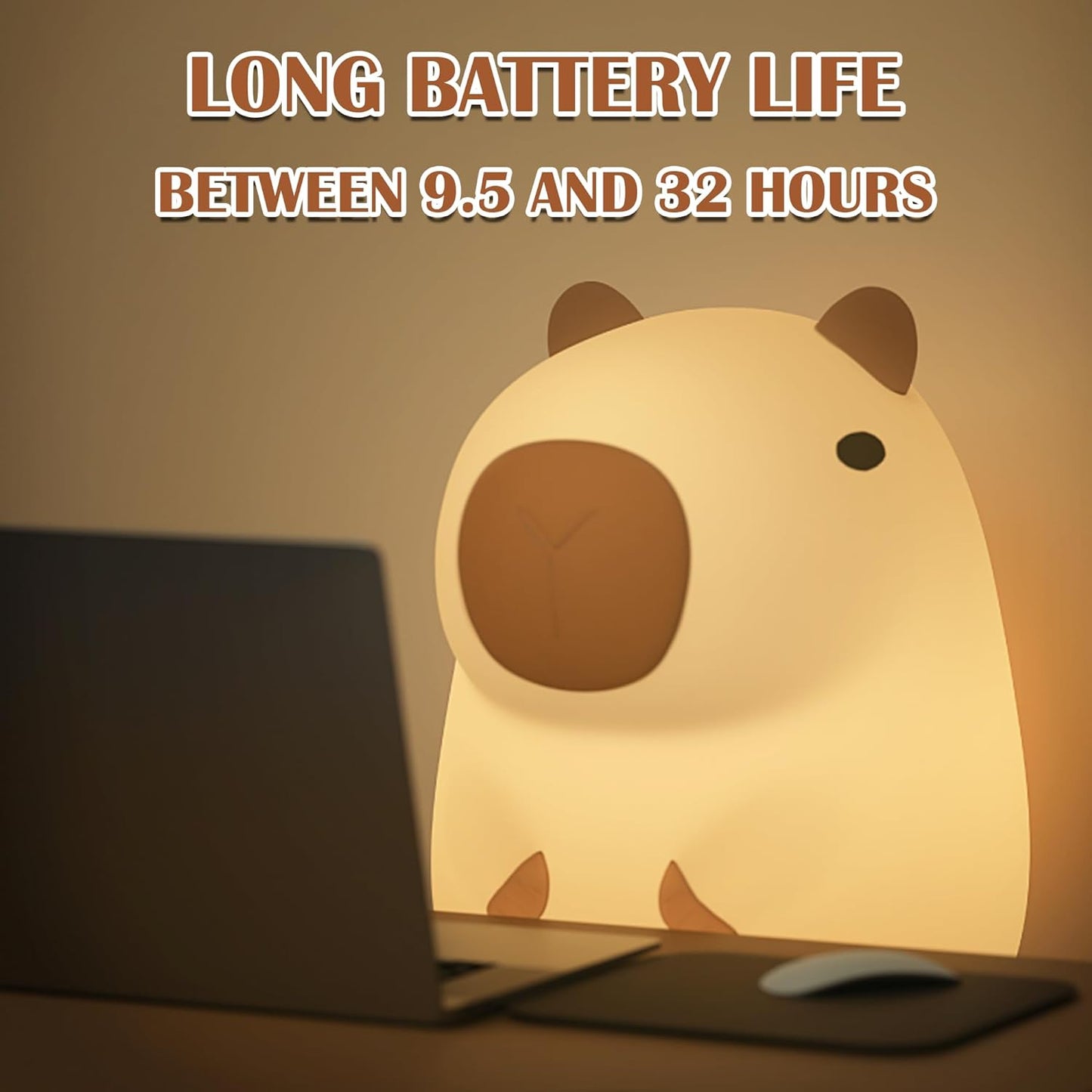 Schattige CapySnuggle Nachtlamp - Warm Licht in Capibara Design