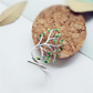 SilverLeaf Ring – Elegante Groene Bladdetails