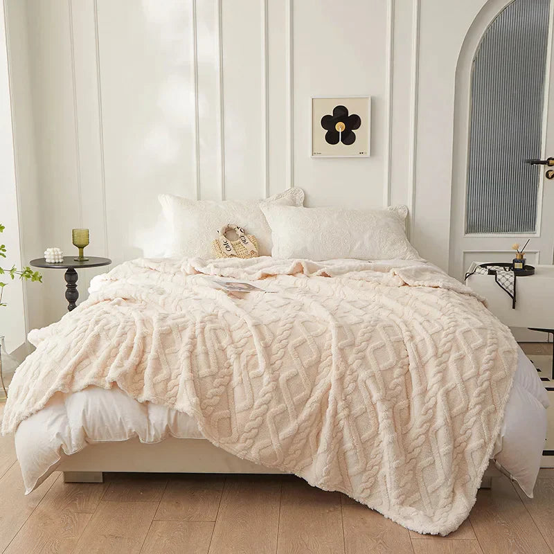 CozyLuxe - Luxe Lamswollen Deken voor Slaapkamer