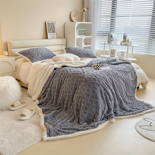 Vintage Luxe Dubbelzijdige Fleece Deken - Onmisbaar voor Winter