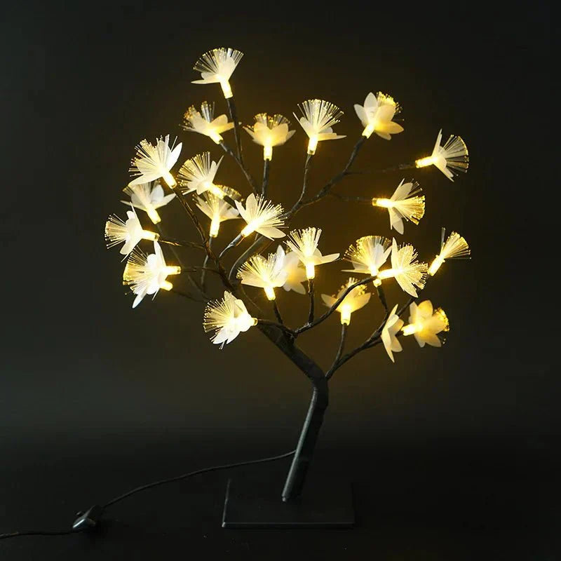 BonsaiGlow Tafellamp - Betoverende Fiber Optic Rozenlamp