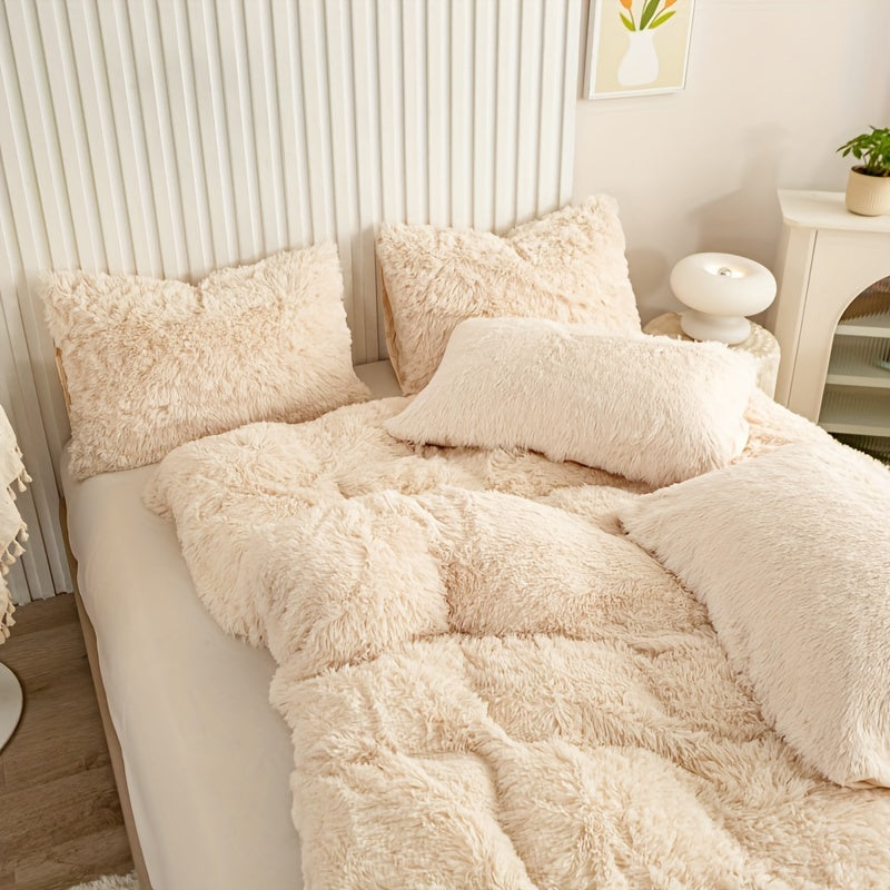 Ultrazachte Pluche Dekbedovertrek Set met Rits - Luxe & Comfort