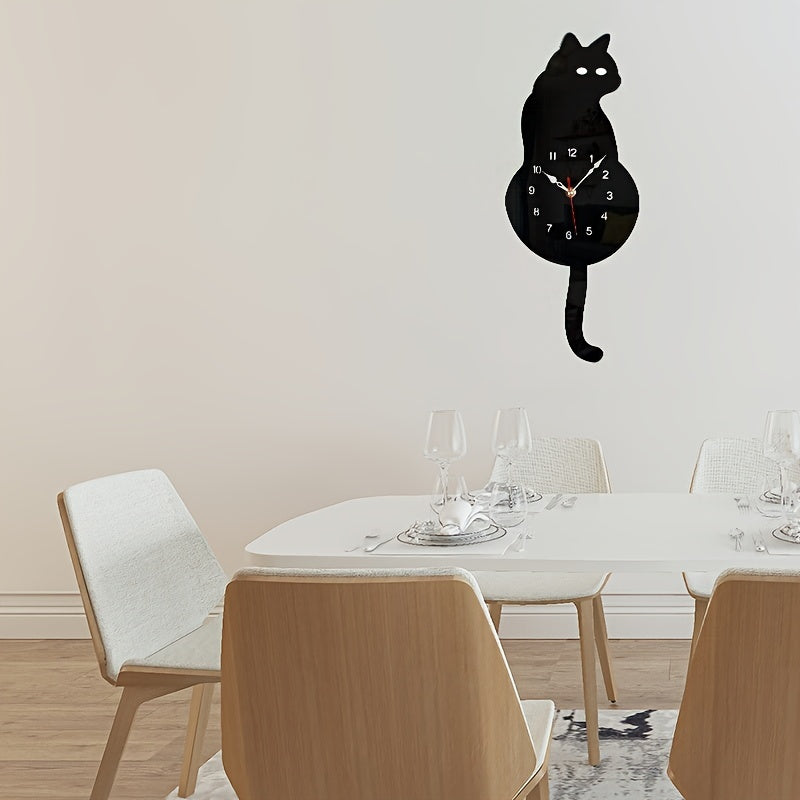 SwingTail Clock - Stil Schommelstaart Kat Wanddecoratie