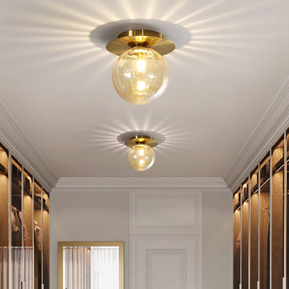 EleganceGlow Plafondlamp - Goudgerookt Waterglas Design