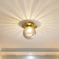 EleganceGlow Plafondlamp - Goudgerookt Waterglas Design