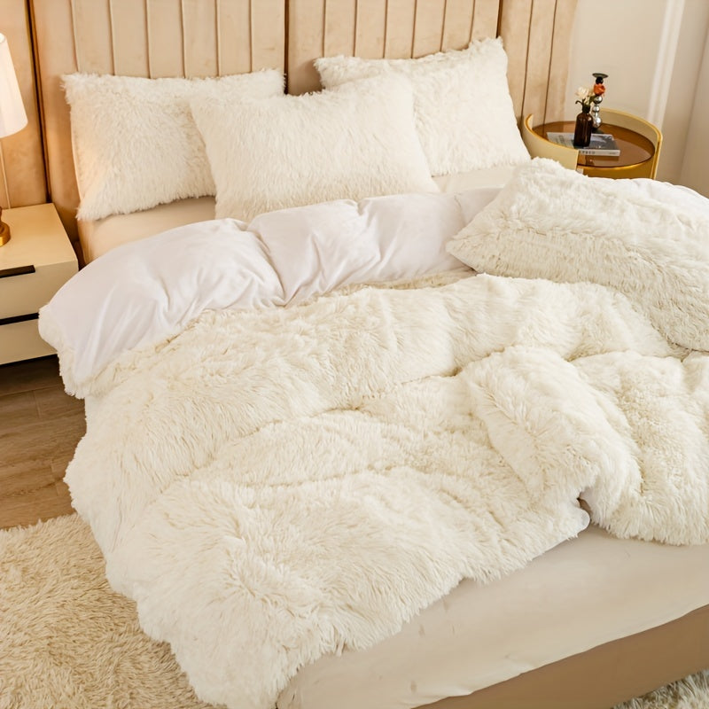 Ultrazachte Pluche Dekbedovertrek Set met Rits - Luxe & Comfort