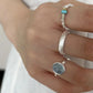 Elegant Nerida Silver Ring with Aquamarine Gemstone