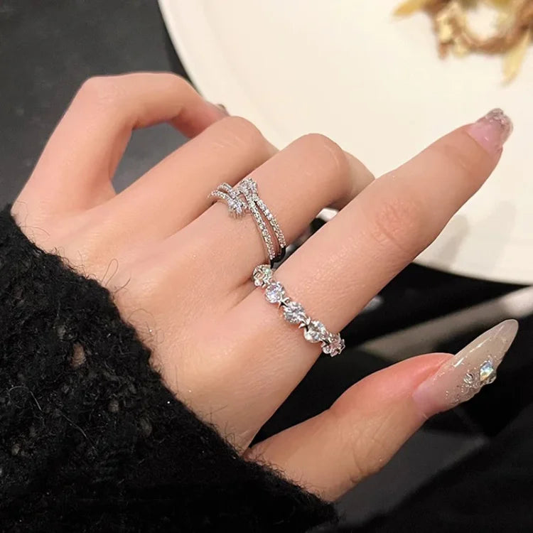 Astrid's Stunning Double-Layered Star Ring Set