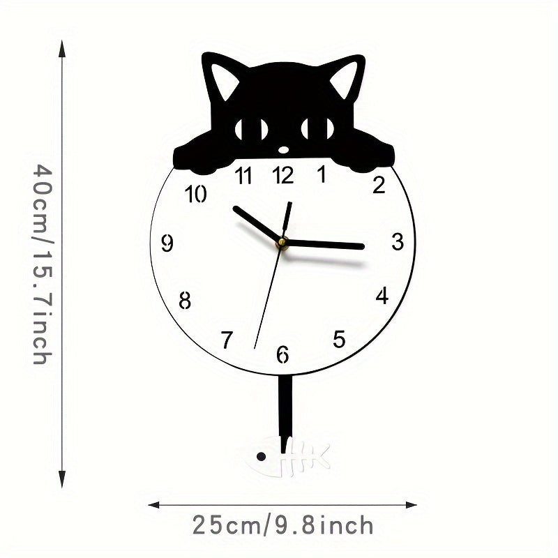 SwingCat Clock - Moderne Kat Wandklok in Cartoonstijl