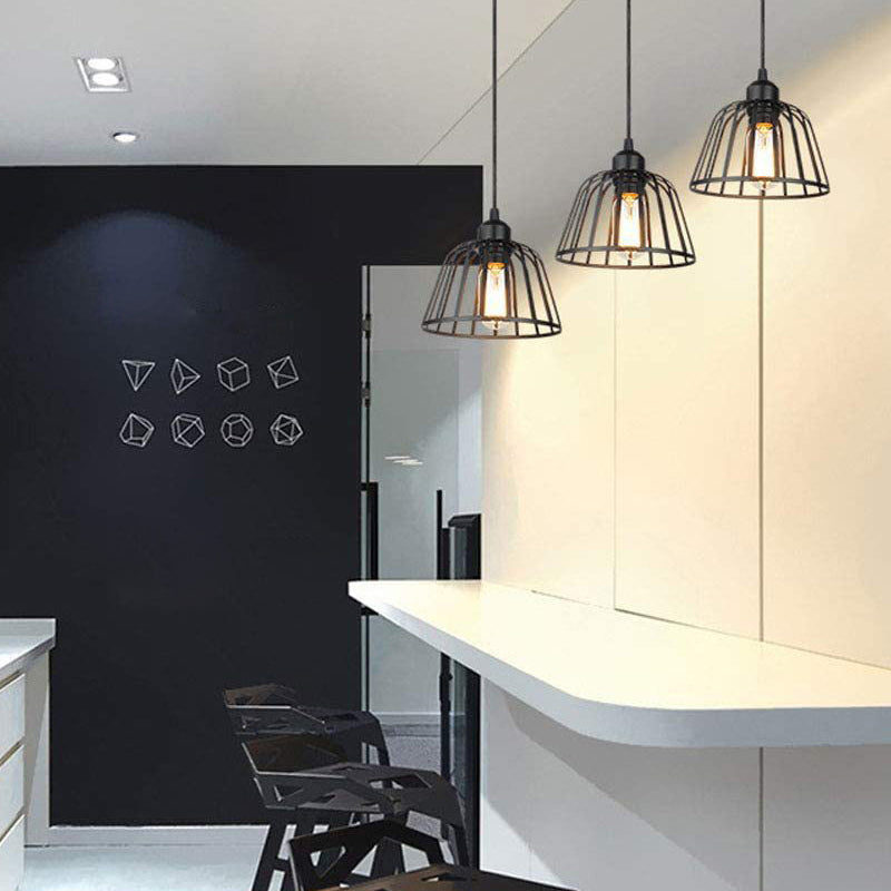 IronSphere Pendant - Zwarte Industriële Ijzeren Hanglamp voor Moderne Interieurs