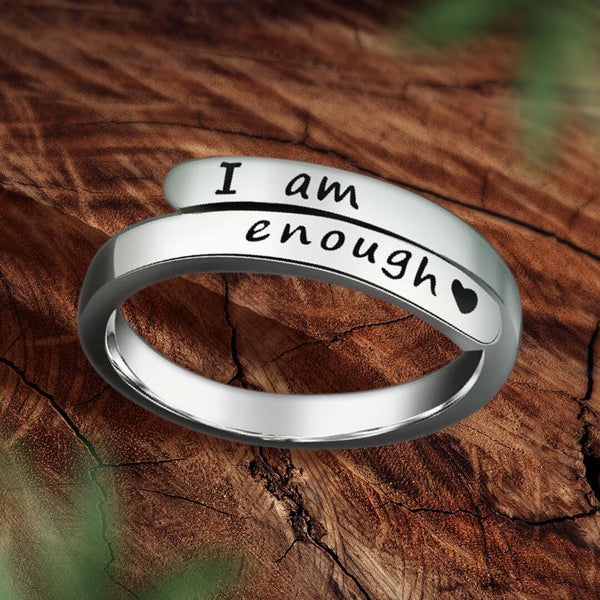 Empower Yourself with the "I Am Enough" Silver Ring | Boost Your Confidence and Strength