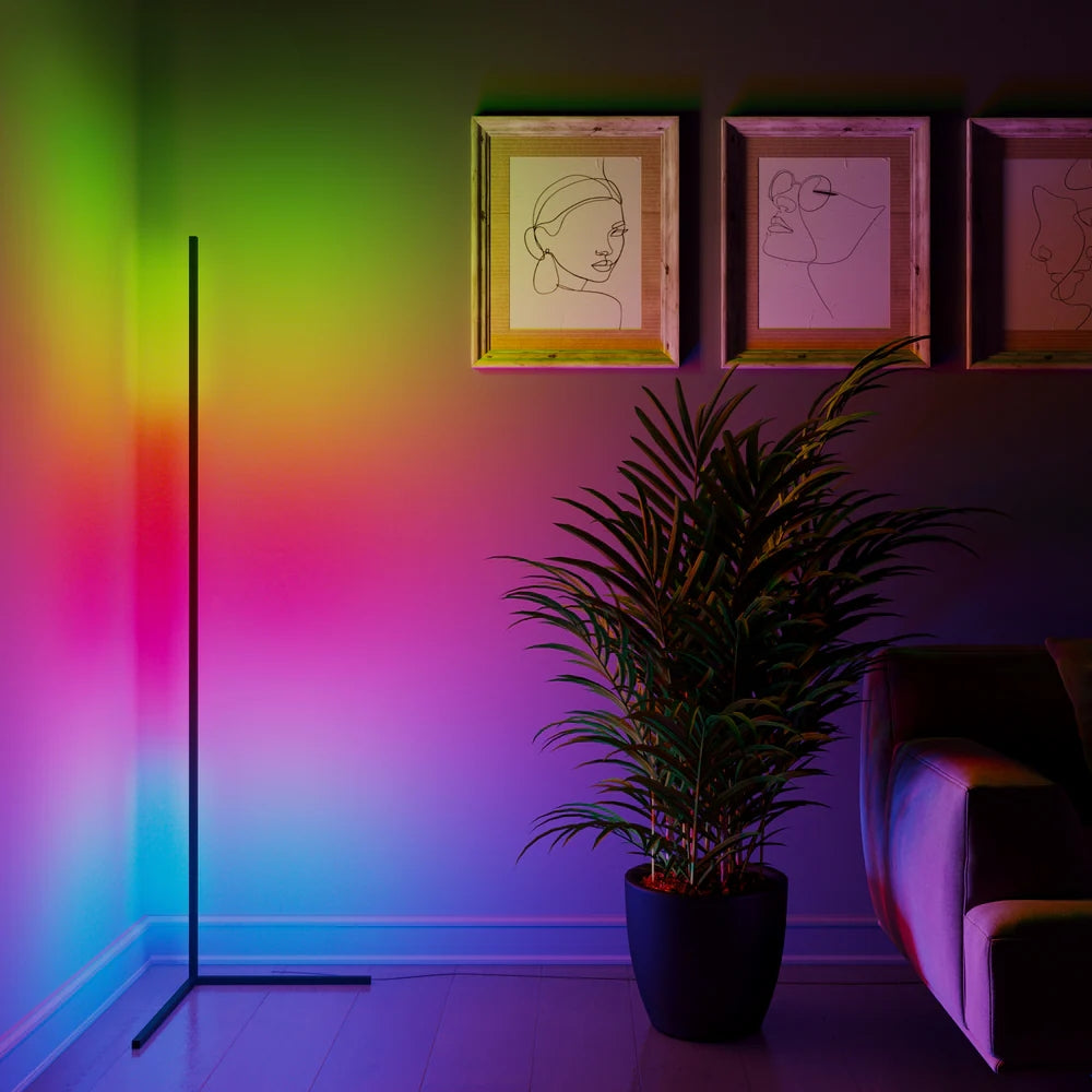 Minimalistische LED Vloerlamp – Moderne Kleurenlamp met Afstandsbediening