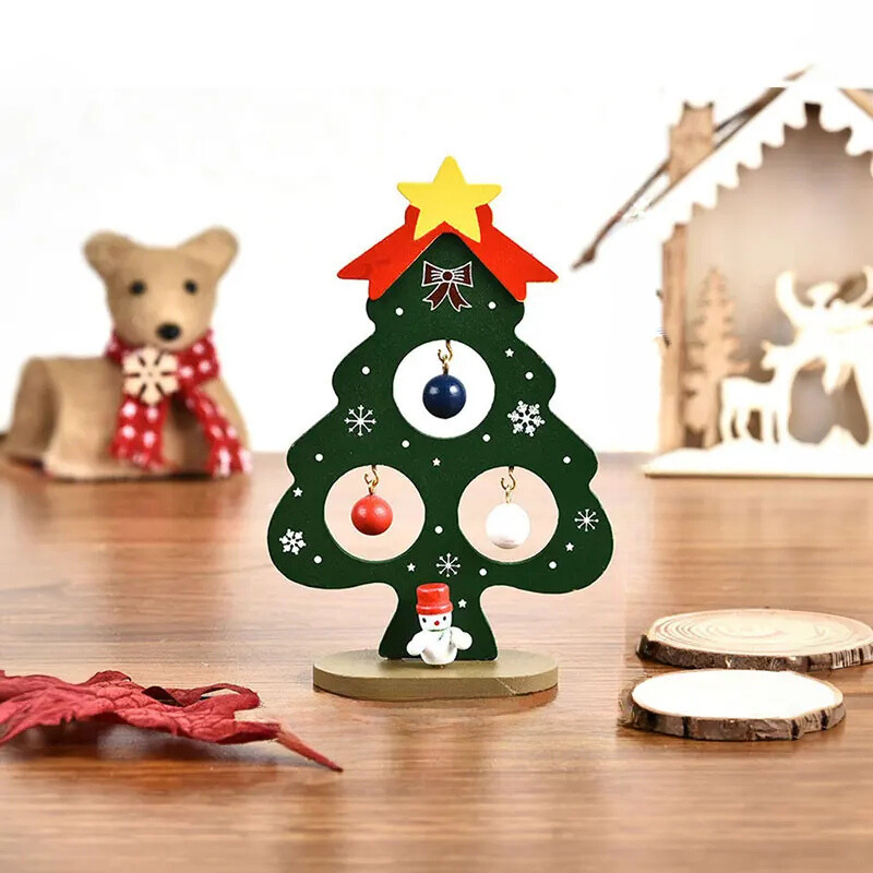 SapinElegant Kerst decoratie - Festieve Houten Mini-Kerstboom voor Jouw Ruimte
