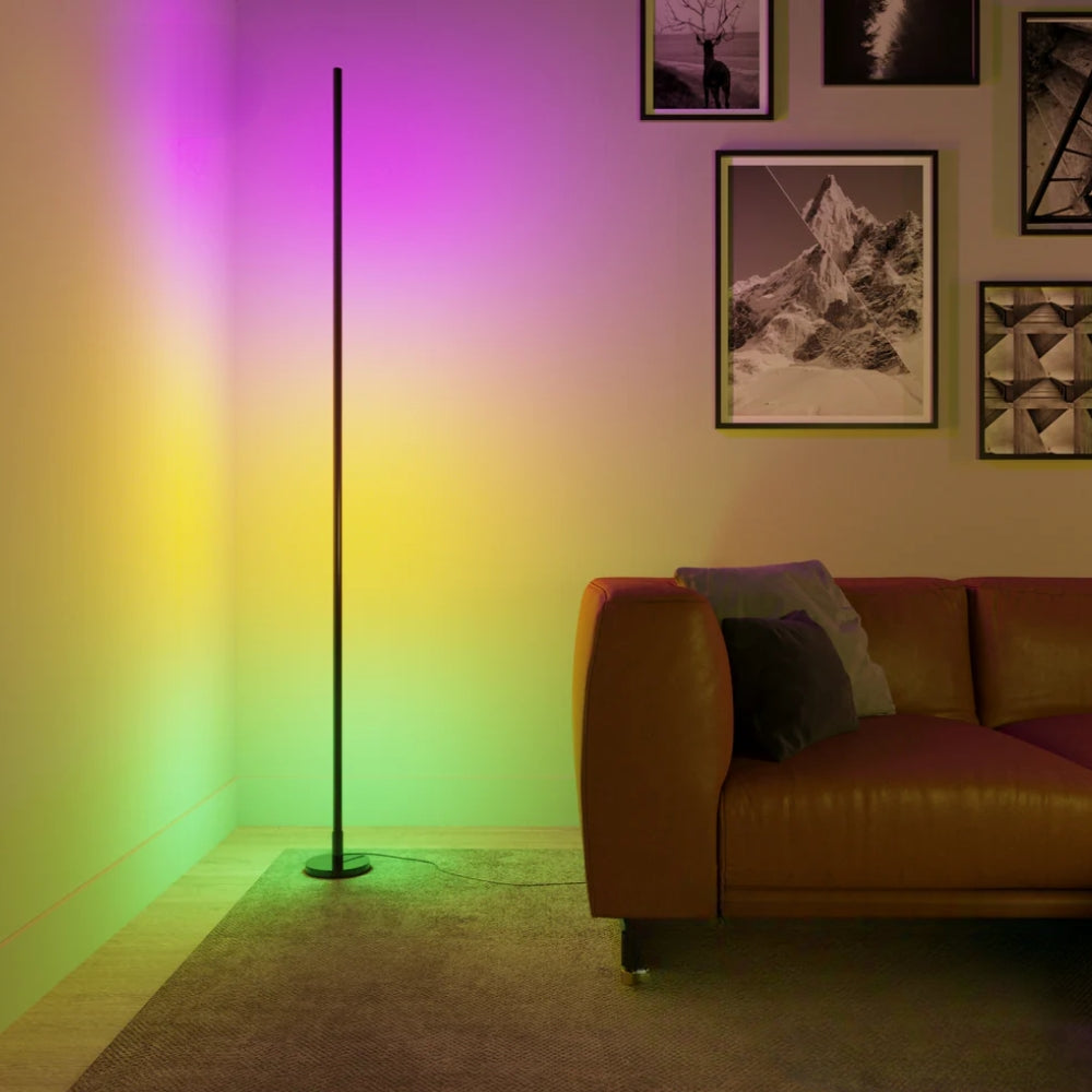 Aura LED Vloerlamp – Minimalistische Kleurenlamp met Afstandsbediening