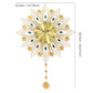 GoldenBloom Clock - Luxe Stille Wandklok met Bloemen