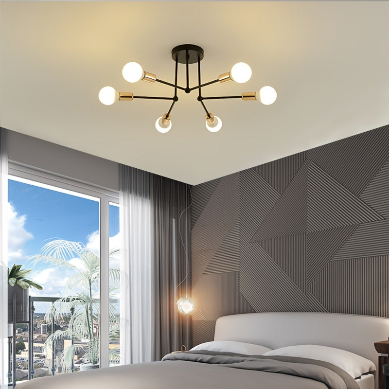 RetroGlow - Industriële 6-Lichts Plafondverlichting