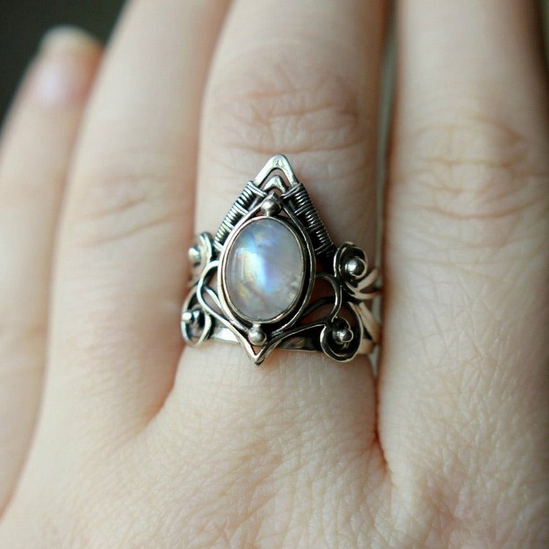 Elegante Vintage Maansteenring - Clara