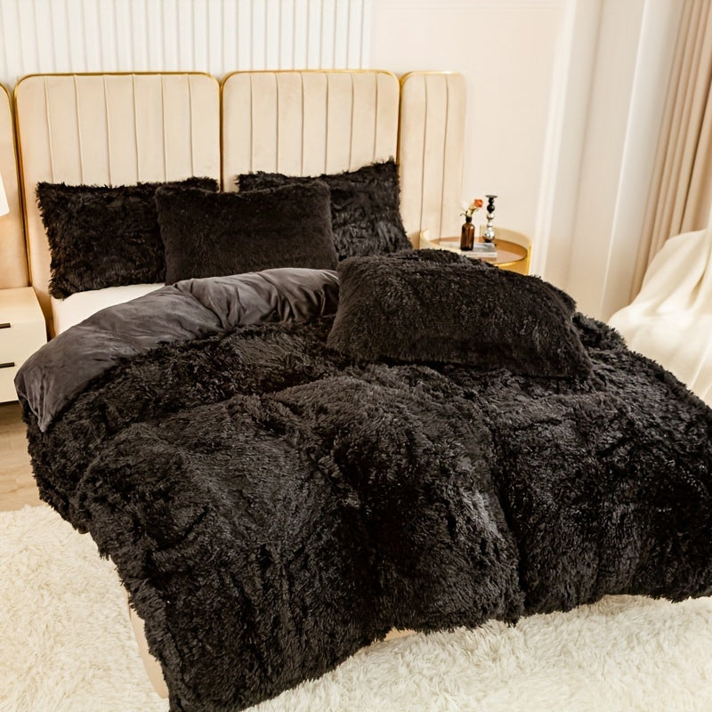 Ultrazachte Pluche Dekbedovertrek Set met Rits - Luxe & Comfort