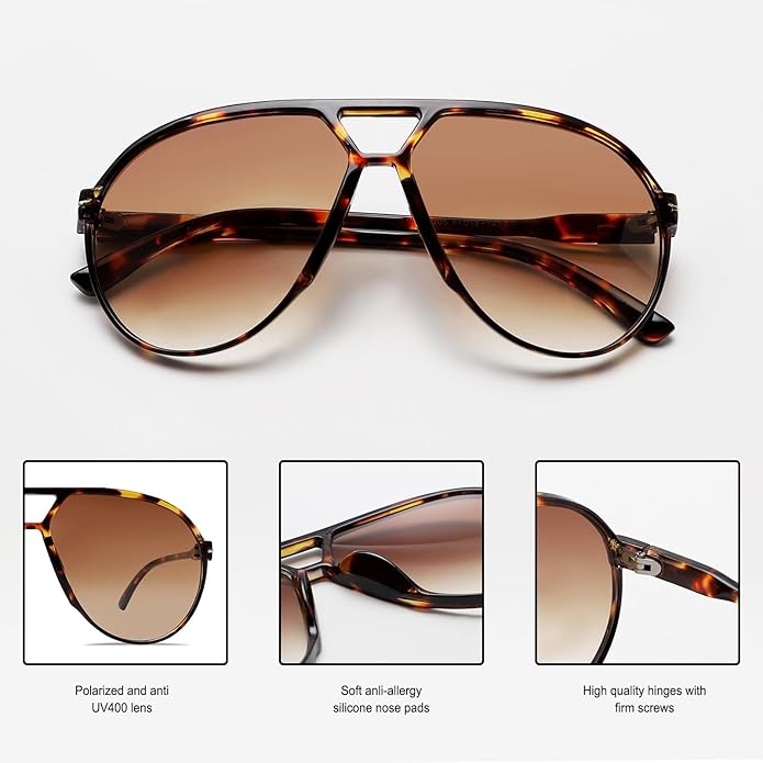 AmaraVision - Retro Grote Aviator Zonnebril