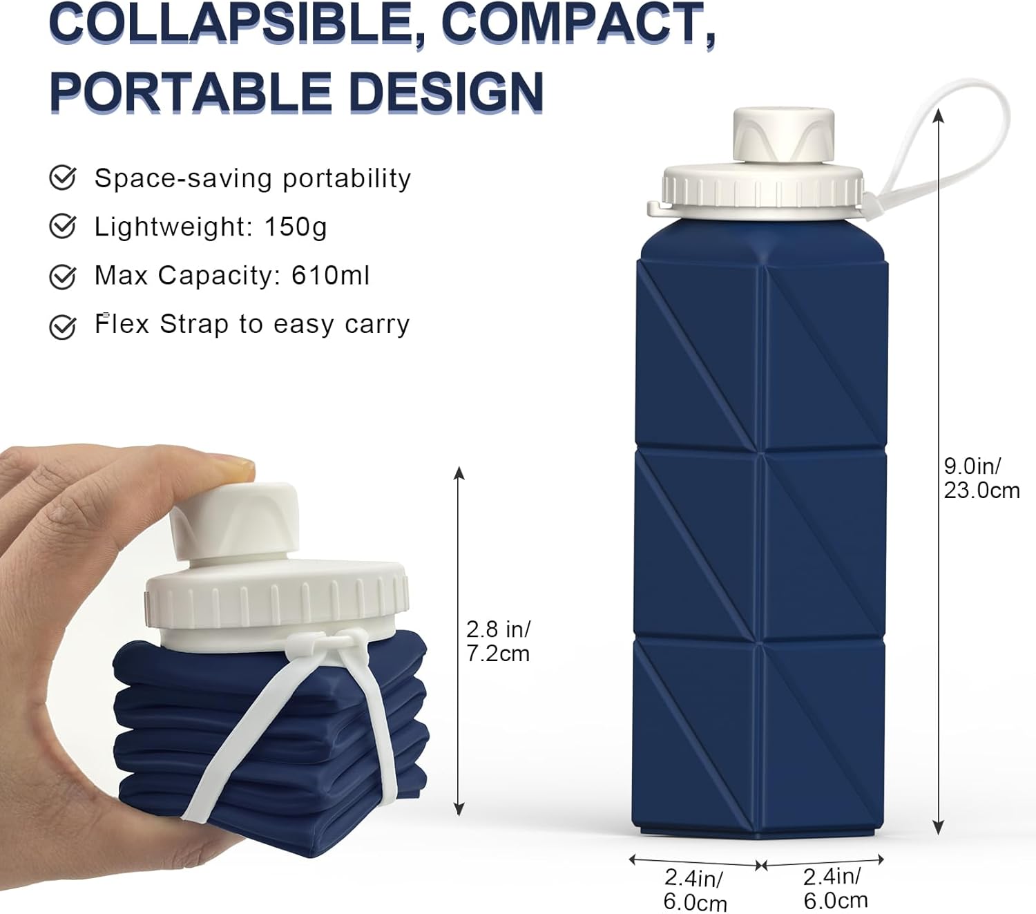FlexiBottle – Compacte Siliconen Fles 610ml