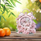 BohoClock – Stijlvolle Roze Bloemenwekker met Acryl