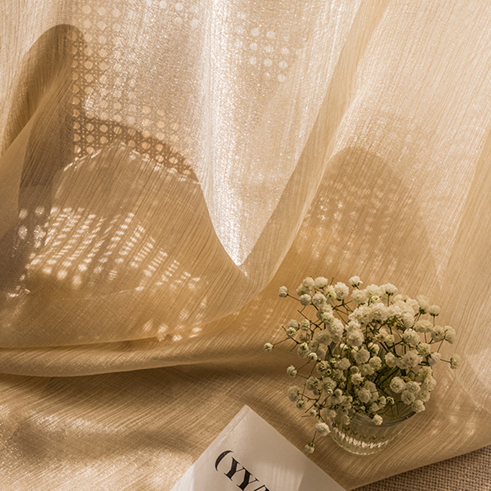 WeaveGlam Curtains - Elegante Transparante Woven Gordijnen voor Moderne Interieurs