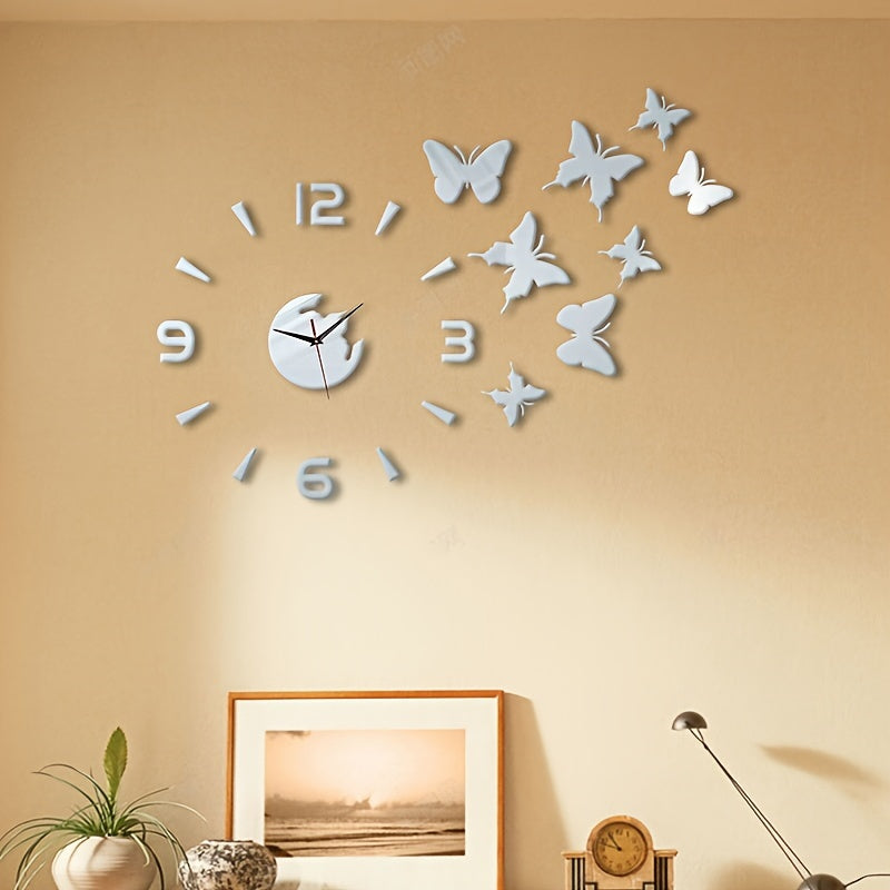 AcrylicButterfly - Luxe 3D Vlinder Spiegelklok