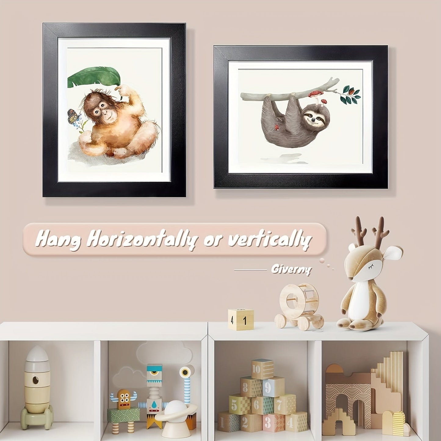 KidArtFrame – Cartoon Kinderfotolijst met Houten Frame
