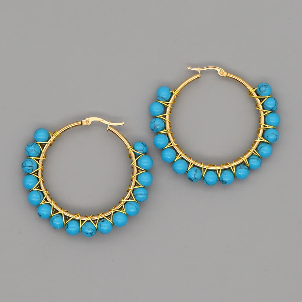 Sanne's Elegant Boho Nature-Inspired Crystal Hoop Earrings