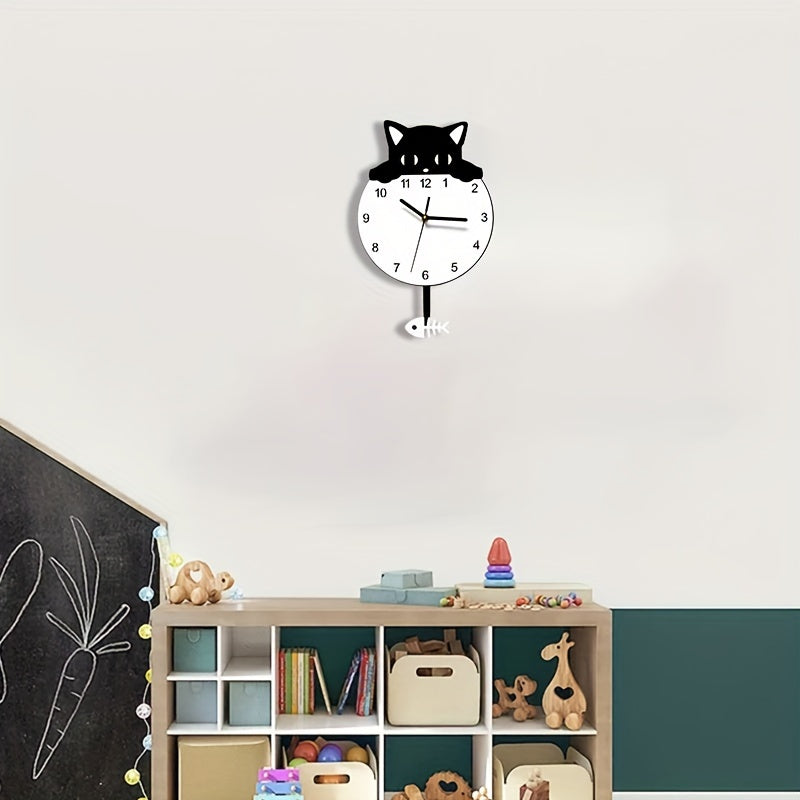 SwingCat Clock - Moderne Kat Wandklok in Cartoonstijl