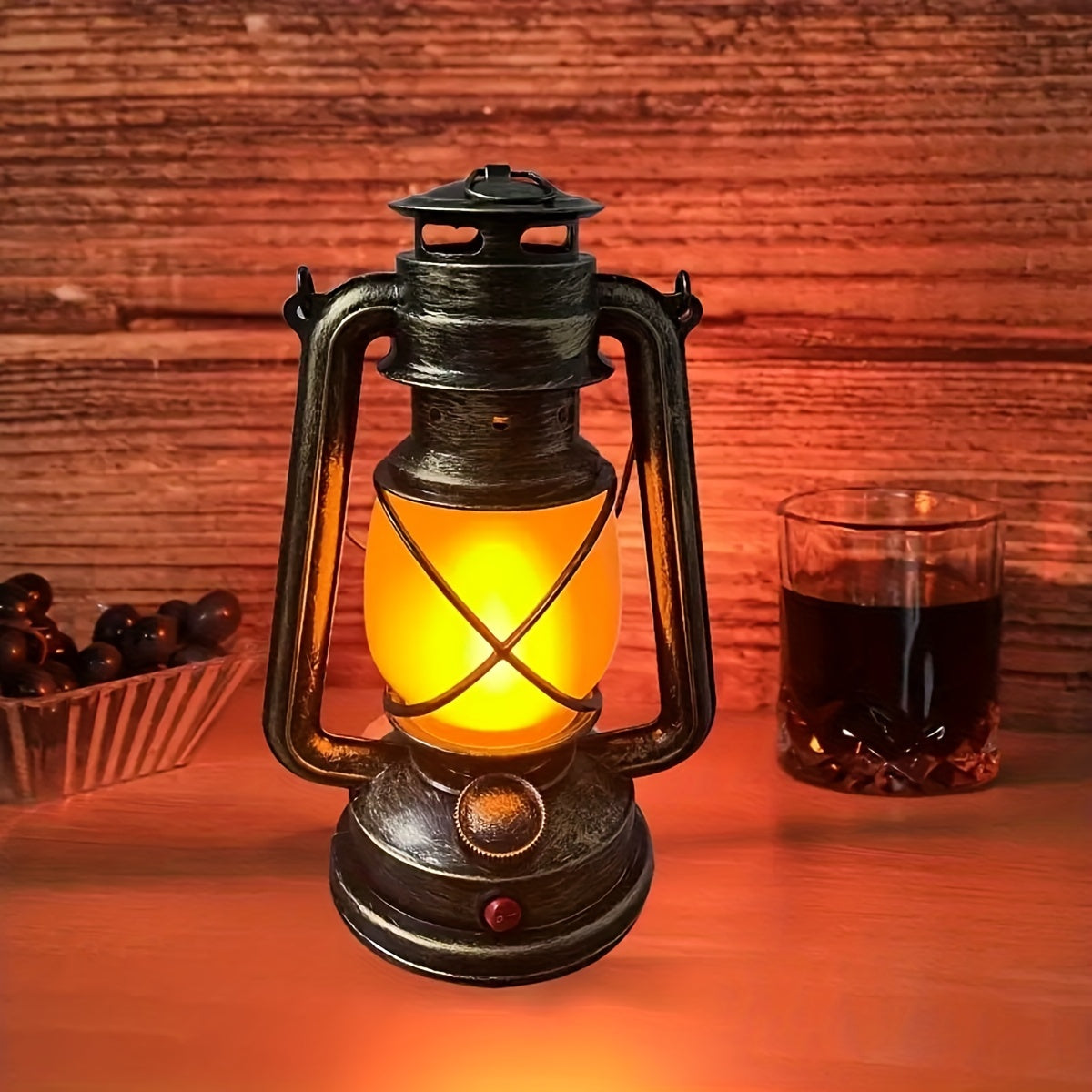 RetroGlow Lantern – Vintage LED Lantaarn met Vlamlichteffect