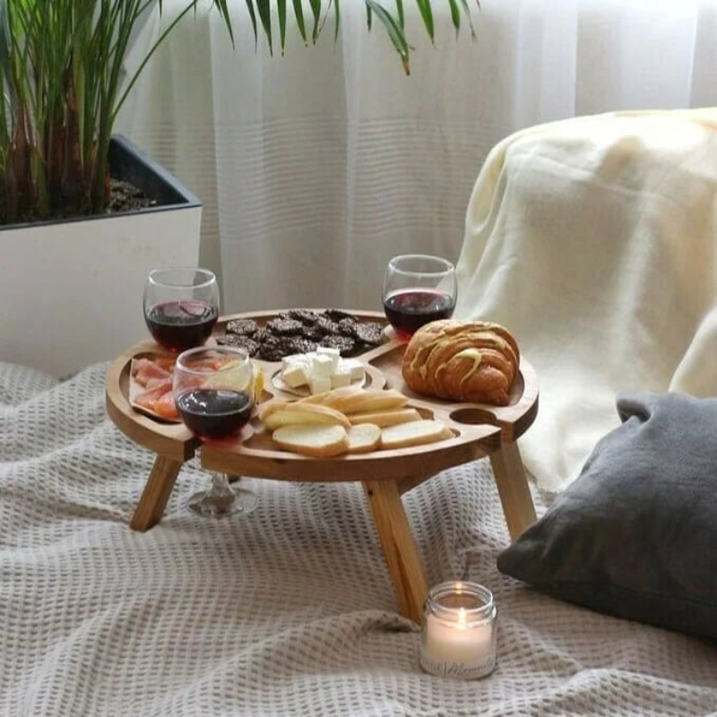 WineNest - Stijlvolle Opvouwbare Picknicktafel voor Wijn