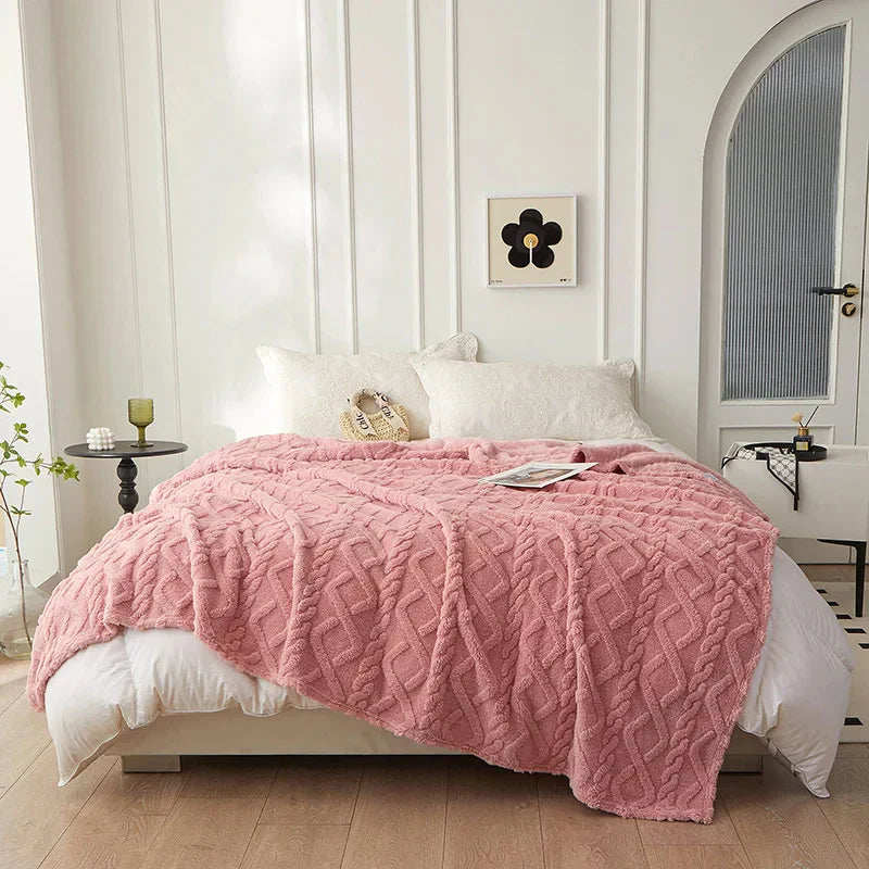 CozyLuxe - Luxe Lamswollen Deken voor Slaapkamer