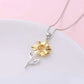 Elegante Zonnebloem Ketting van Zilvergoud
