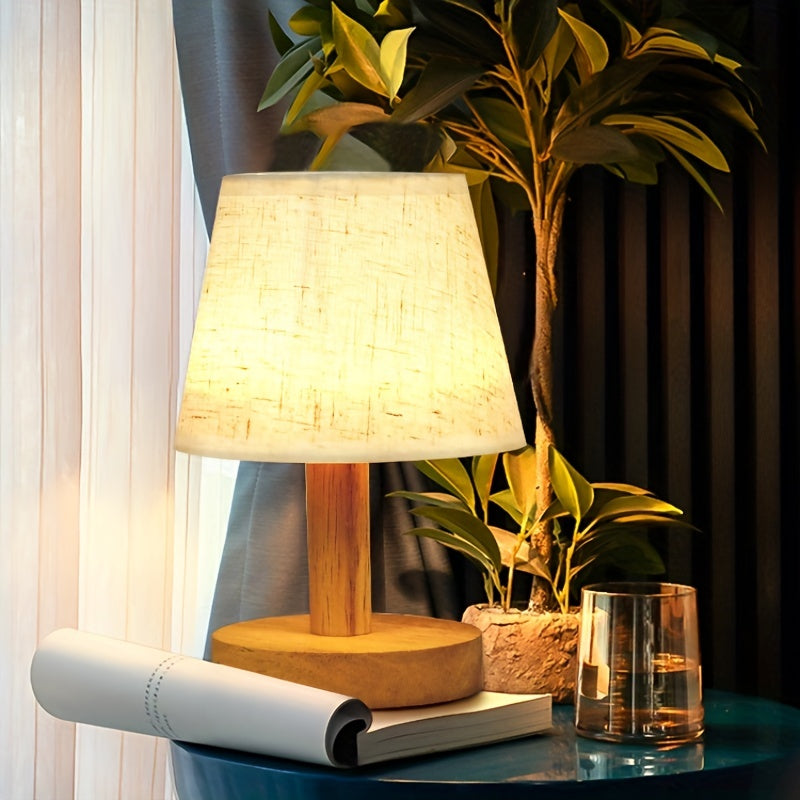 NordicGlow - Houten LED Slaaplamp met Linnen