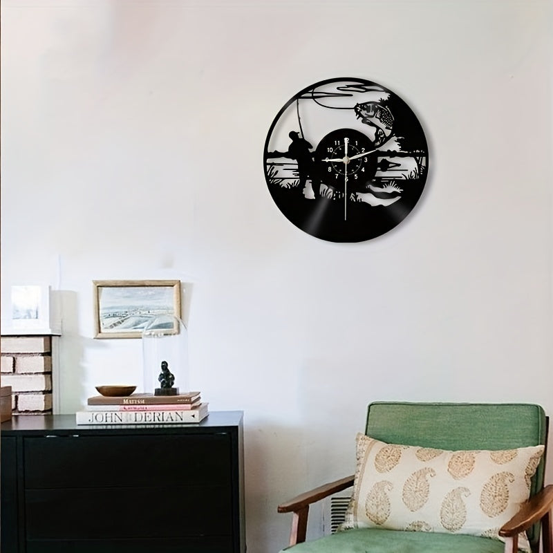 VinylCatch Clock - Retro Visserij Muurdecoratie