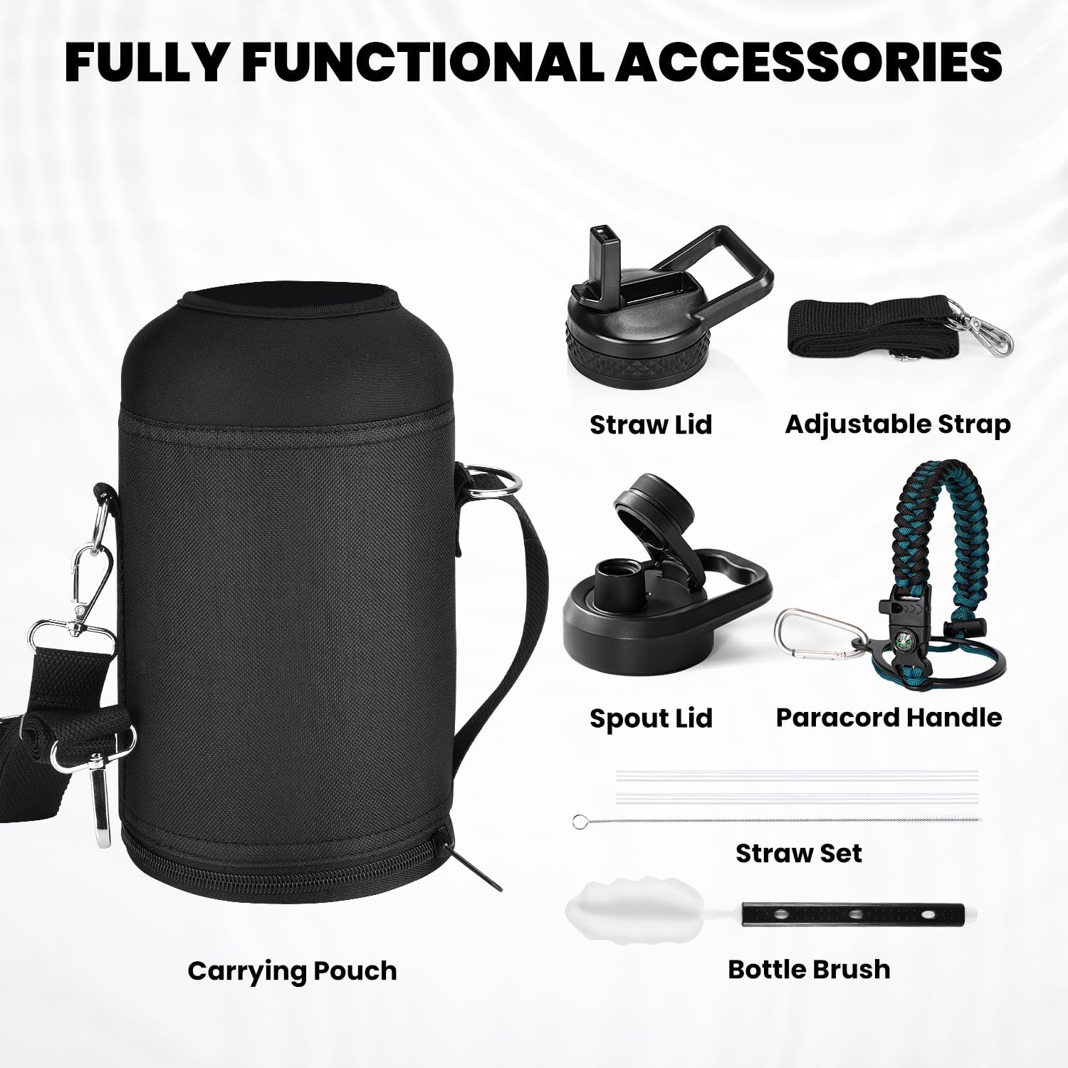 HydraPure – Duurzame Waterfles met Paracord Handvat