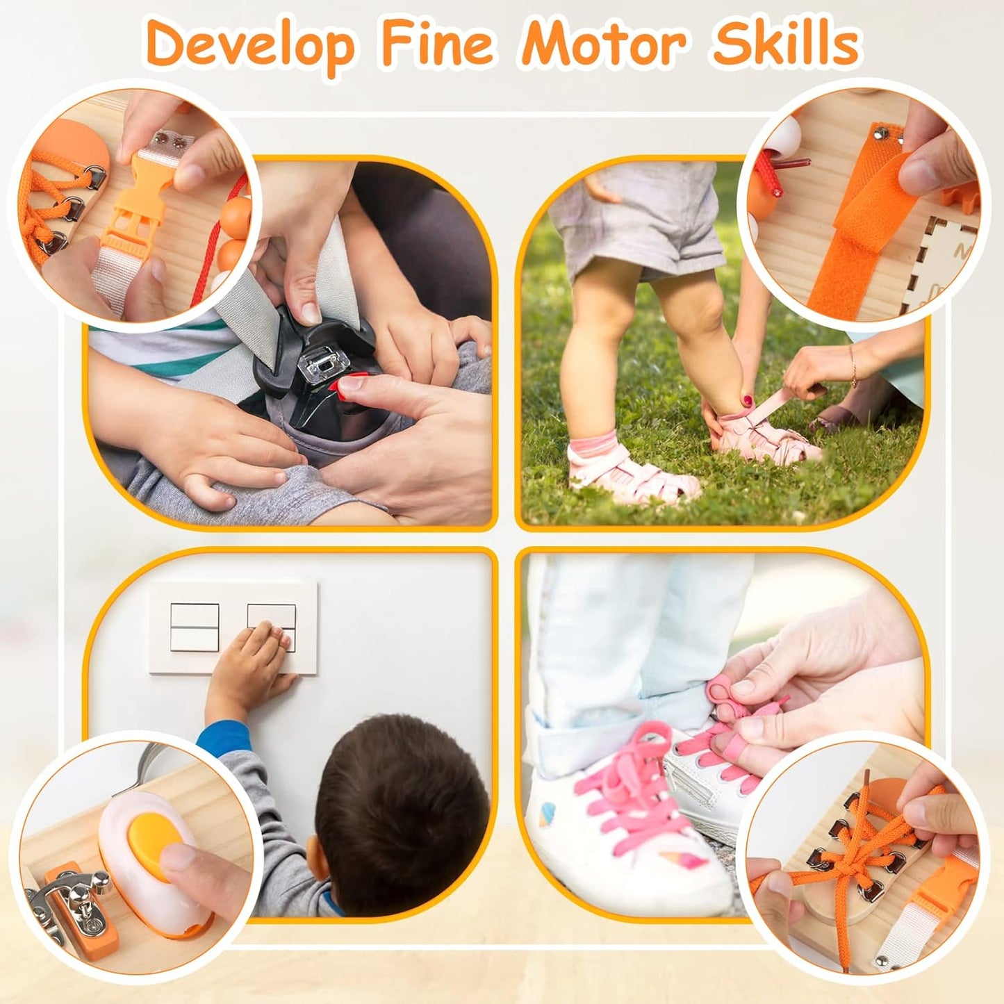 Creatief Houten Activiteitenbord voor Kinderen - Speel & Leer