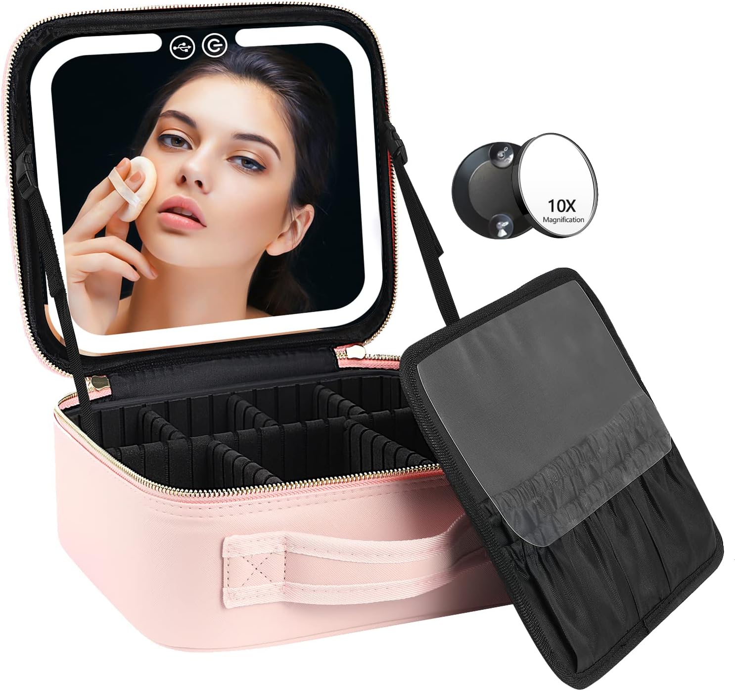 TravelGlow - Luxe Make-up Organizer met Verlichte Spiegel