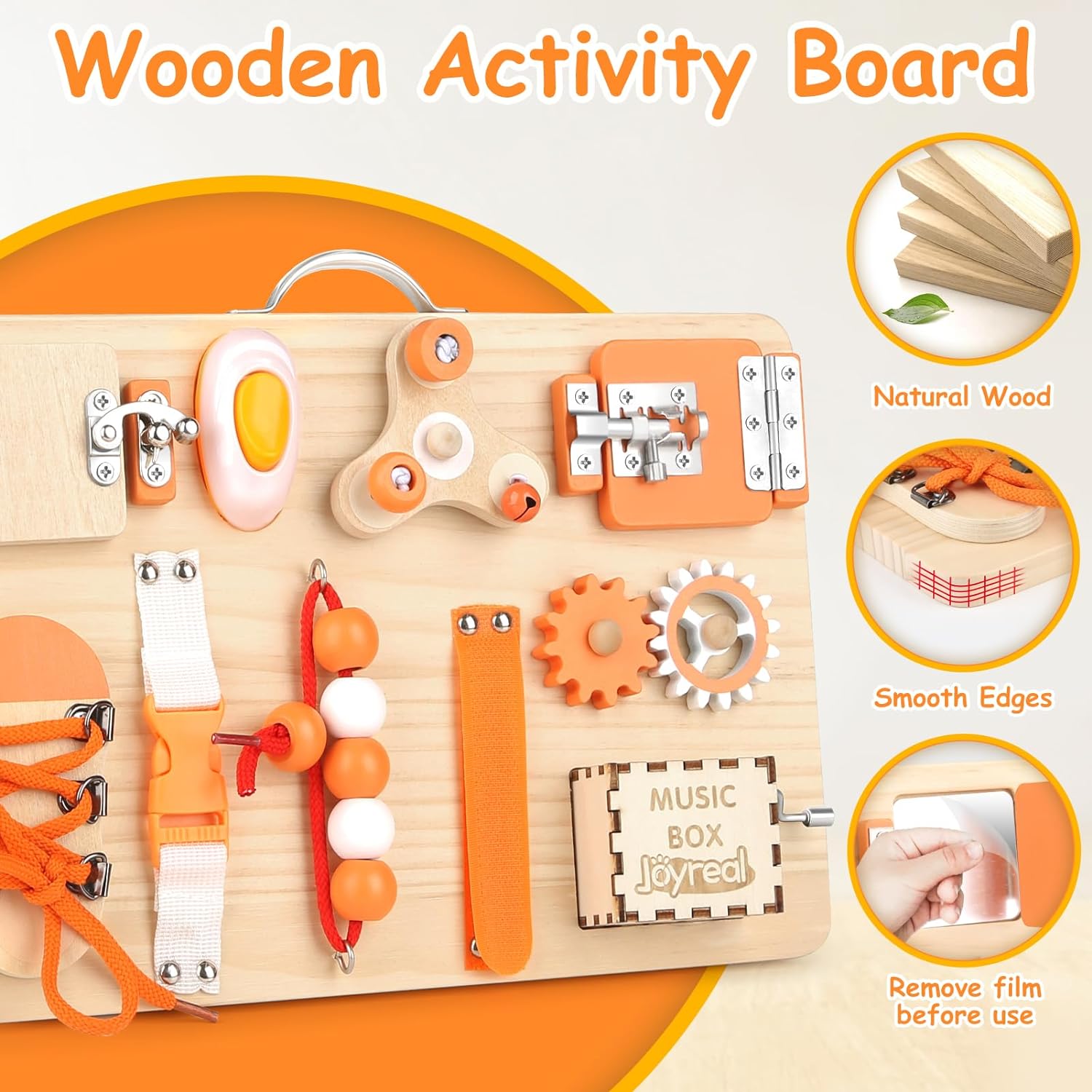 Creatief Houten Activiteitenbord voor Kinderen - Speel & Leer