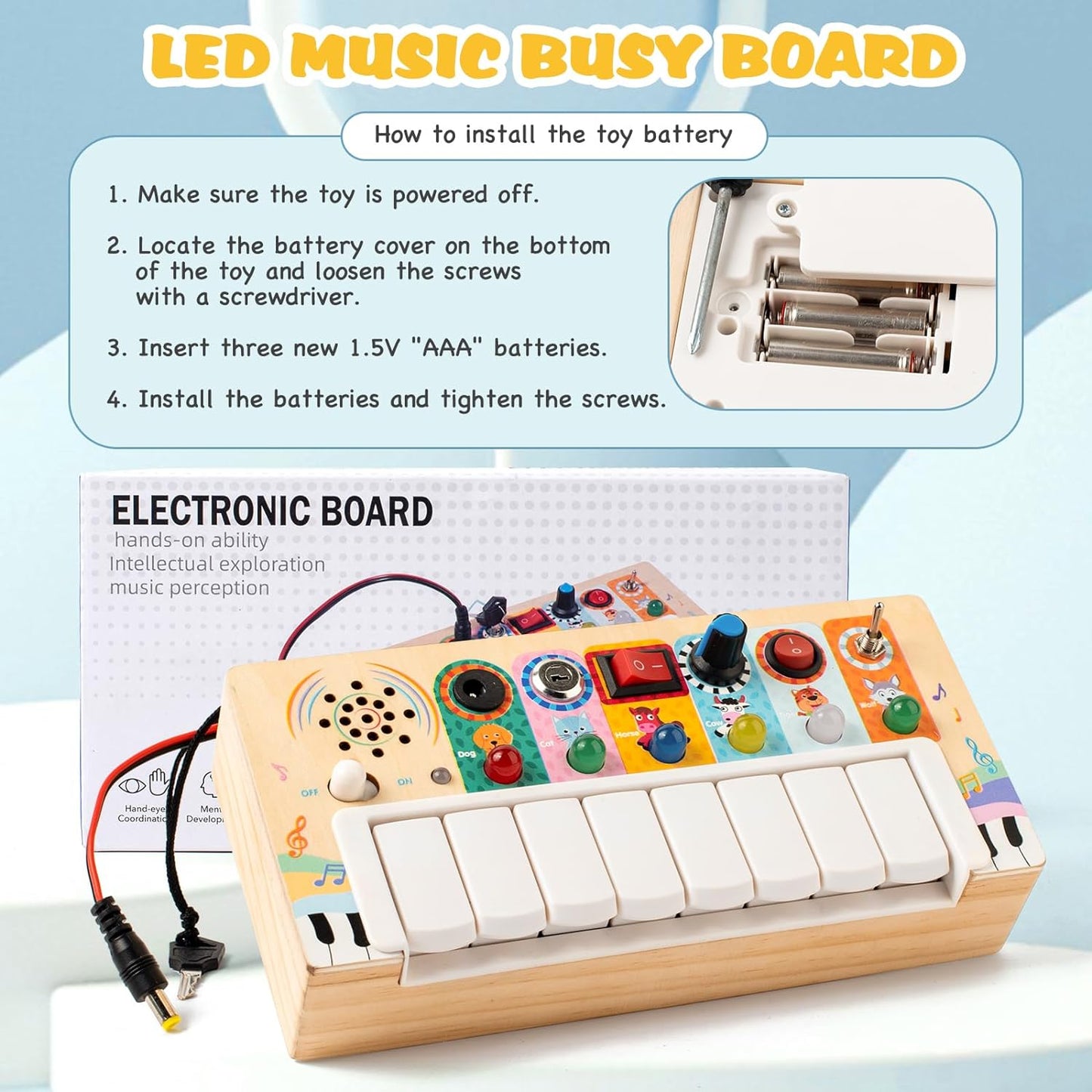 Piano Busy Board - Creatieve Muziekervaring voor Baby's