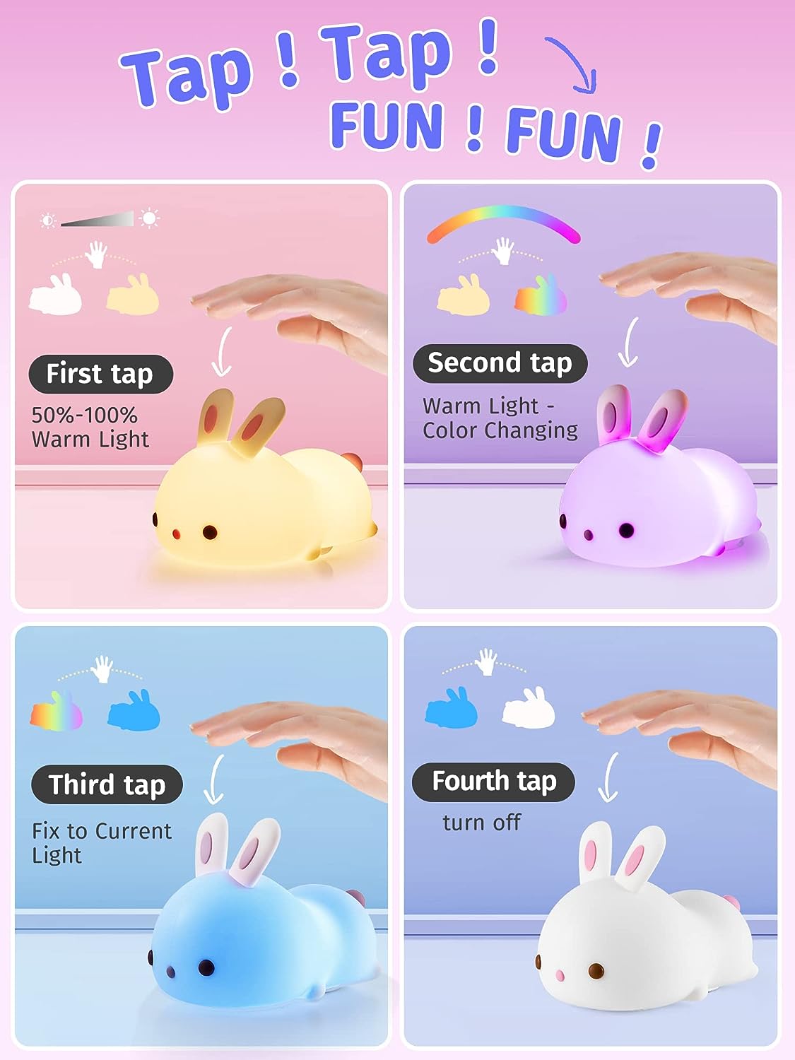 RabbitDream Nachtlamp Magisch Konijn met Kleurveranderend LED-Licht