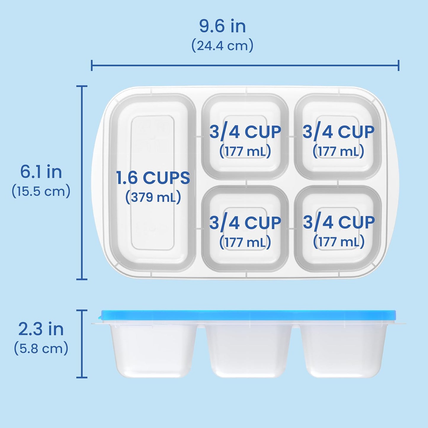 EcoStore - Duurzame 5-vak Opbergdozen Set van 8