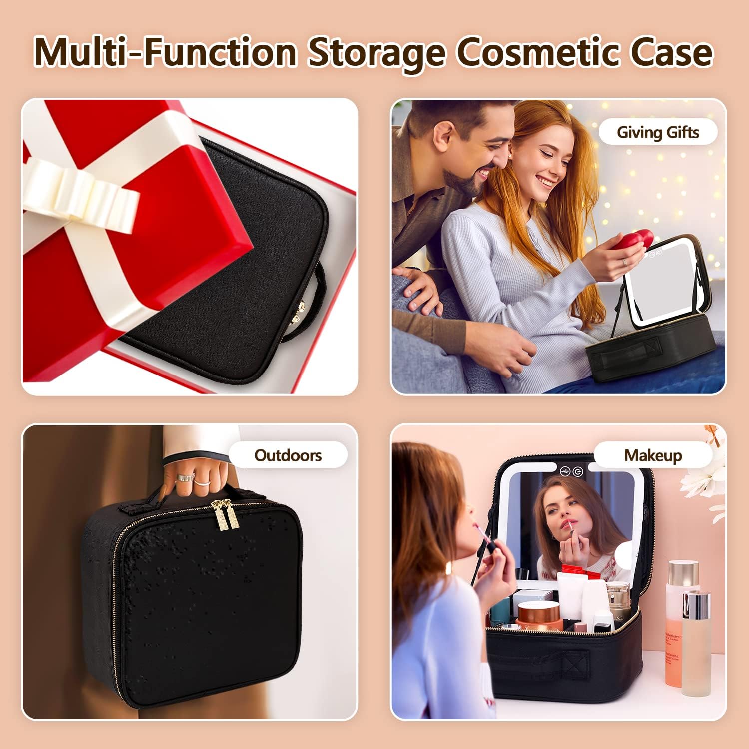 TravelGlow - Luxe Make-up Organizer met Verlichte Spiegel