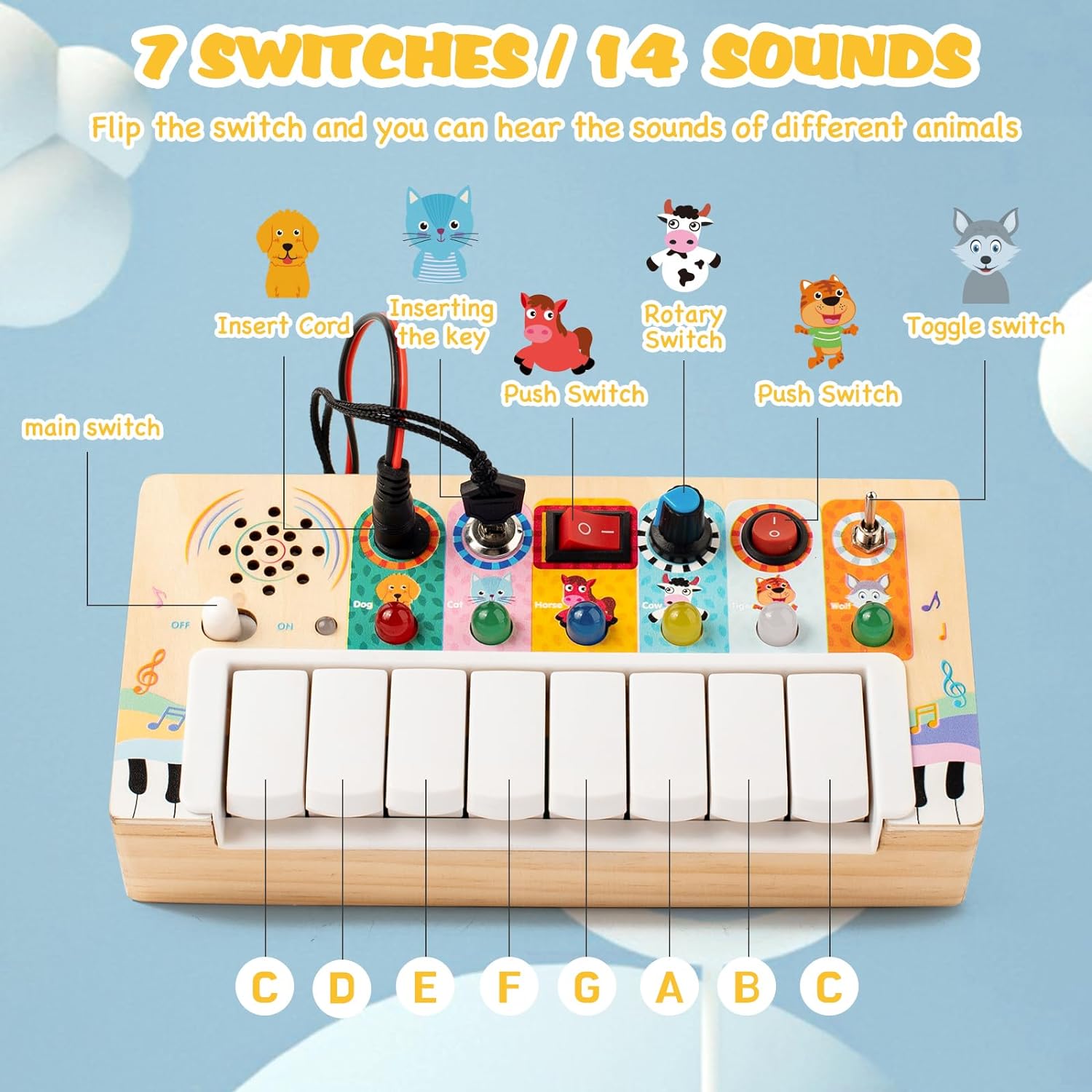 Piano Busy Board - Creatieve Muziekervaring voor Baby's