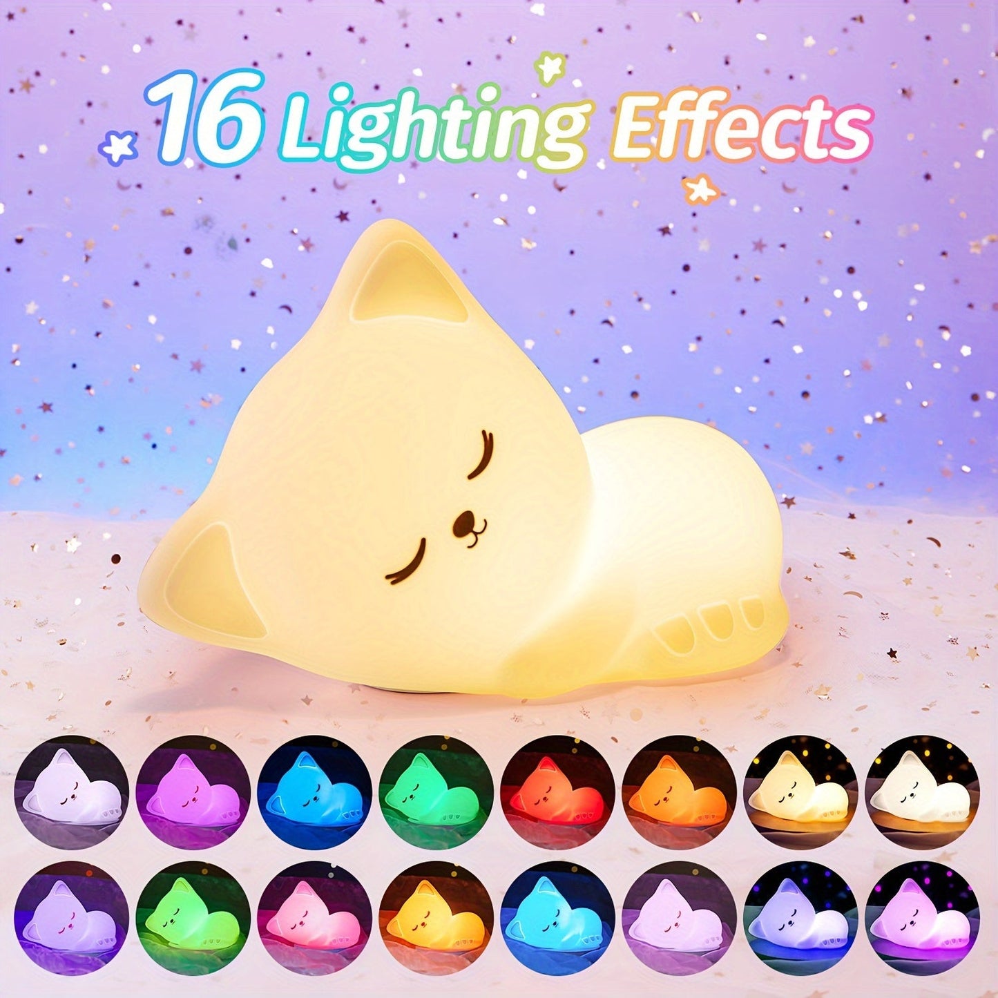 KittyGlow Lamp - Schattige Draadloze Kattennachtlamp