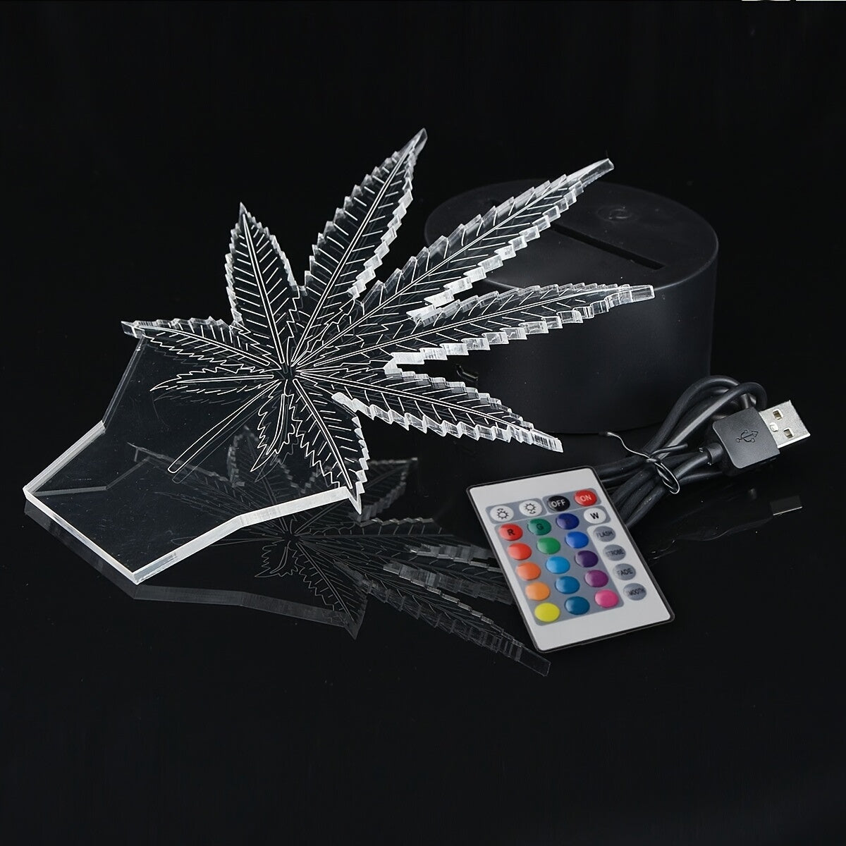HempGlow - 3D Acryl Tafellamp Nachtverlichting